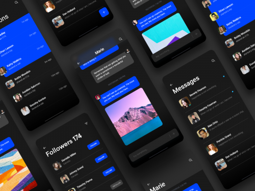 Chat and messaging android app Dark interface - chat-and-messaging-android-app-dark-interface