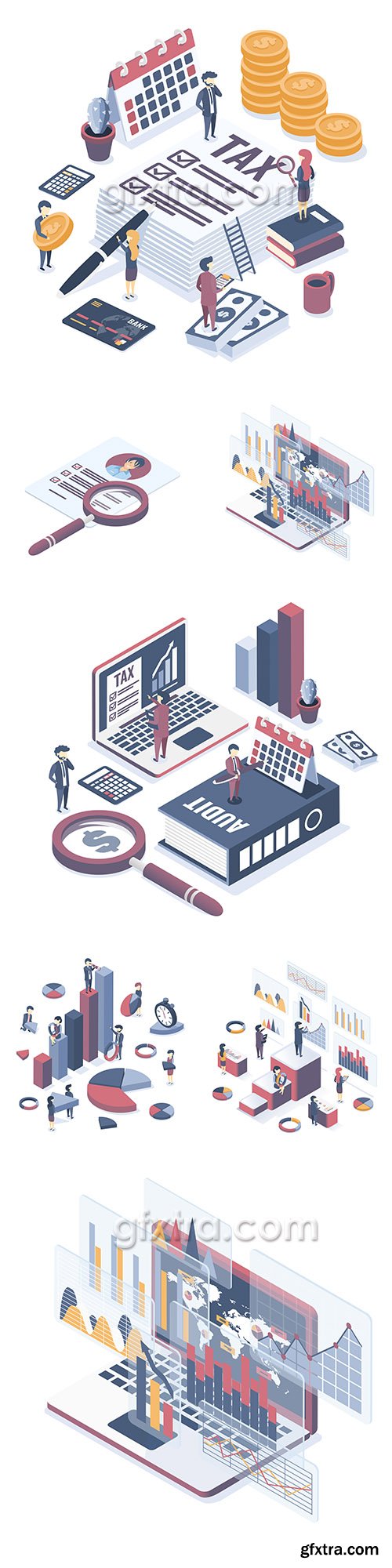 Isometrics business technology flat design 12