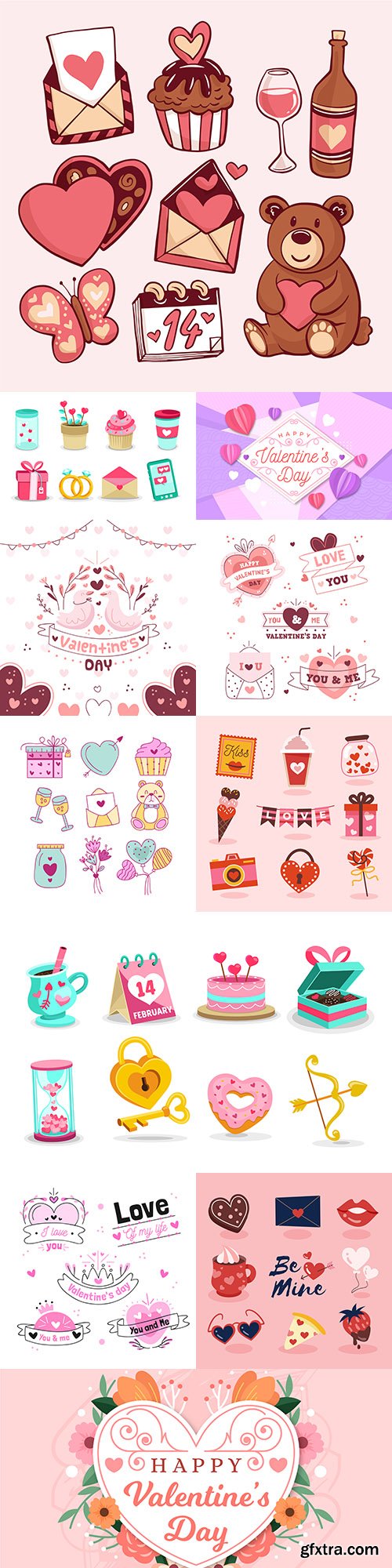 Valentine\'s Day romantic elements decorative illustrations 2