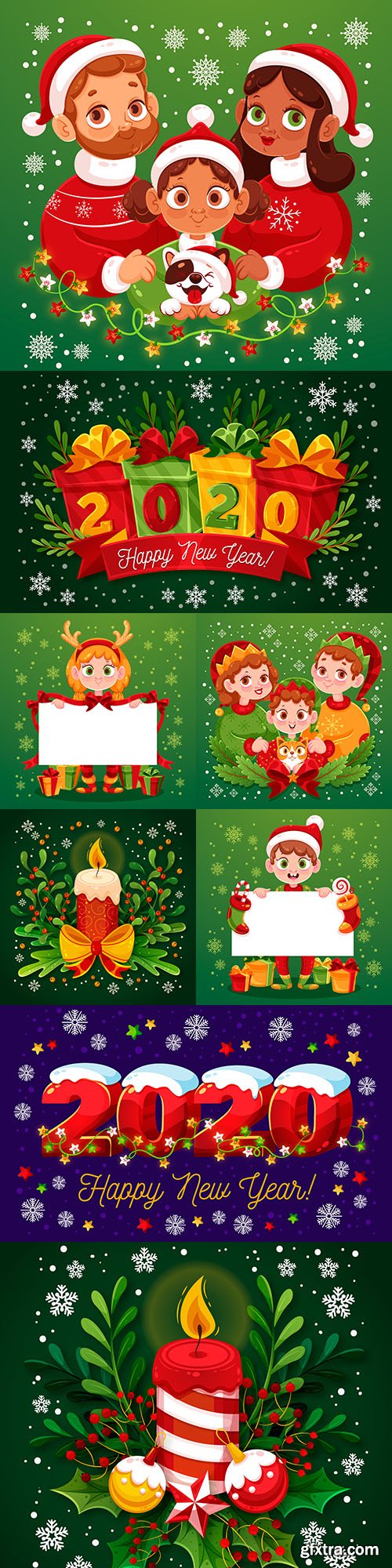 Merry Christmas happy family background illustrations