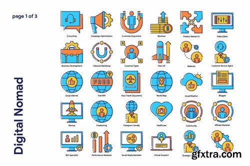 Digital Nomad Icon Set