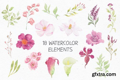 Watercolor Mini Bundle in Hot Pink