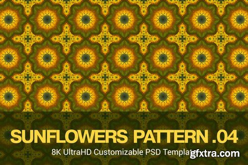 8K UltraHD Seamless Sunflowers Pattern Background Pack