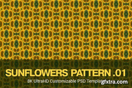 8K UltraHD Seamless Sunflowers Pattern Background Pack