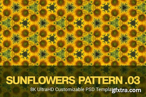 8K UltraHD Seamless Sunflowers Pattern Background Pack