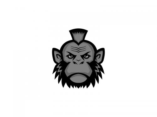 Chimpanzee Wearing Mohawk Mascot - chimpanzee-wearing-mohawk-mascot-aab327c9-dfd1-4047-b553-c70681f0498d