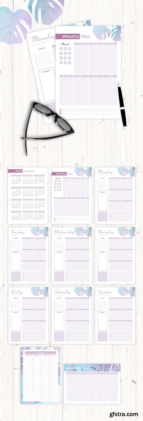 Pastel Style Planner Layout 307213614