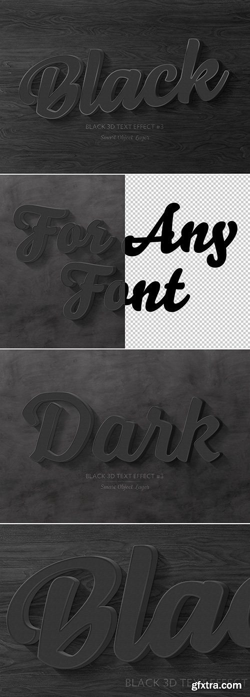 Black 3D Text Effect 309266780