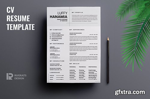 Minimalist CV Resume R25 Template