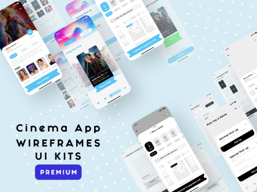 Cinema Application - UI Kits | Wireframes - cinema-application-ui-kits-wireframes