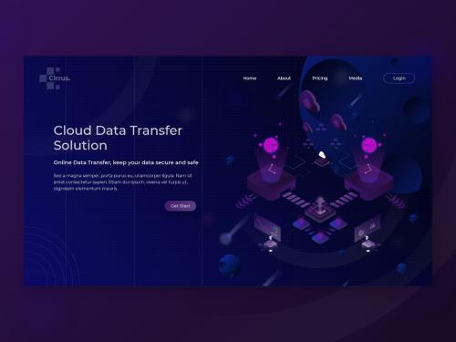 Cirrus Data Transfer Landing Page isometric illustration - cirrus-data-transfer-landing-page-isometric-illustration