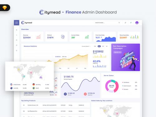 Citymead -Finance Admin Dashboard UI Kit (SKETCH) - citymead-finance-admin-dashboard-ui-kit-sketch