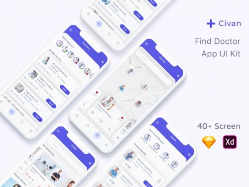 Civan - Find Doctor App UI Kit - civan-find-doctor-app-ui-kit