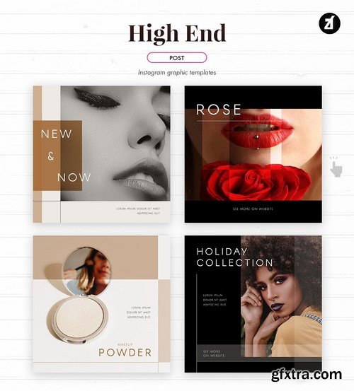 Beauty high-end social media graphic templates