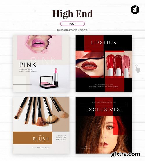 Beauty high-end social media graphic templates