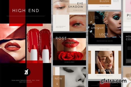 Beauty high-end social media graphic templates