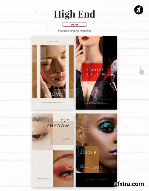 Beauty high-end social media graphic templates