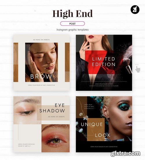 Beauty high-end social media graphic templates