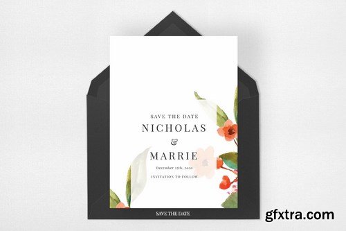 Watercolor Floral Wedding Suite