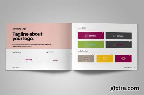 Brand Guideline Landscape Layout with Pink Accents