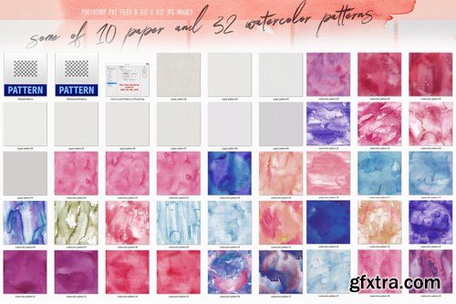 32 Watercolor & Paper Patterns