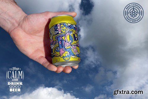 Clean Hand Beer Can Mockup