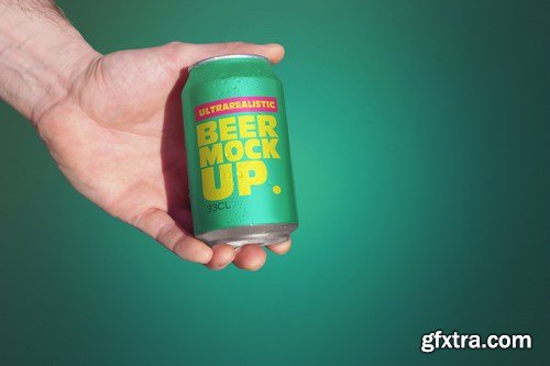 Clean Hand Beer Can Mockup