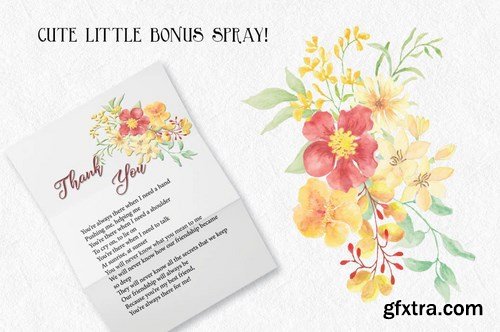 Set of 8 Watercolor Clip Art Sprays IV