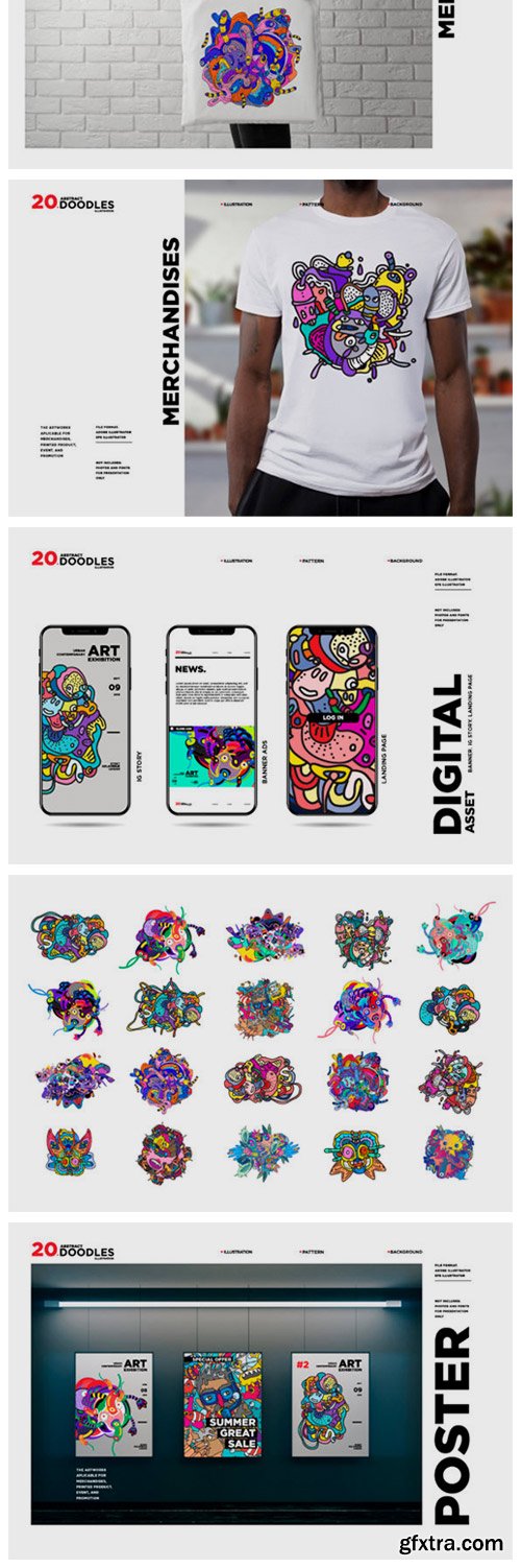 20 Abstract Doodle Illustrations 2296641