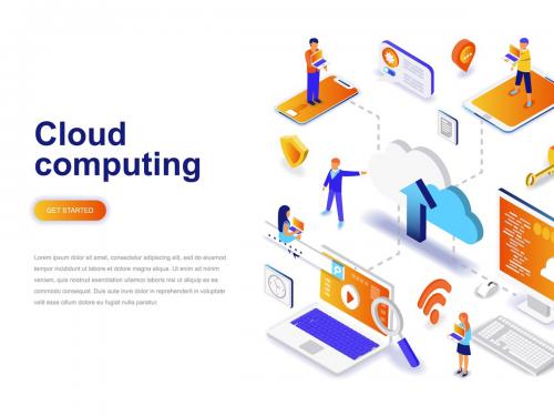 Isometric Concept Cloud Computing - cloud-computing-isometric-concept