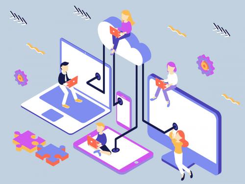 Cloud Computing Isometric Illustration - cloud-computing-isometric-illustration