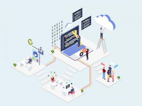 Cloud Computing Service Companies Isometric - cloud-computing-service-companies-isometric