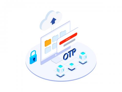 Cloud Data Encryption on Blockchain Isometric Illustration - T2 - cloud-data-encryption-on-blockchain-isometric-illustration-t2