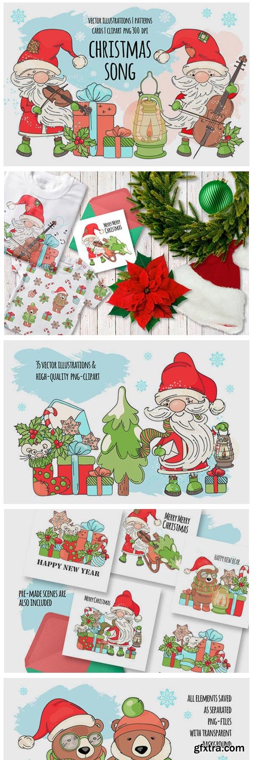 Santa Music Vector Set 2315603