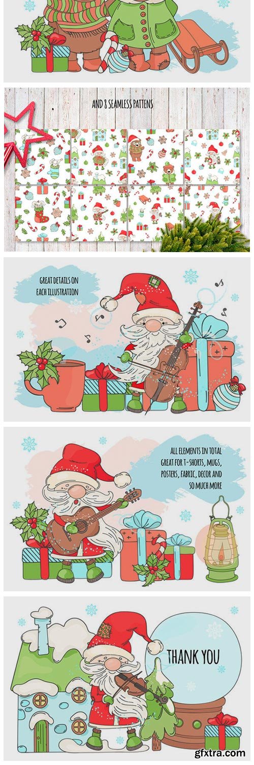 Santa Music Vector Set 2315603