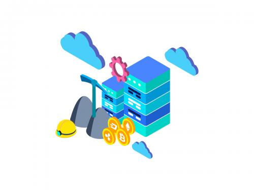 Cloud Mining Isometric Illustration - cloud-mining-isometric-illustration