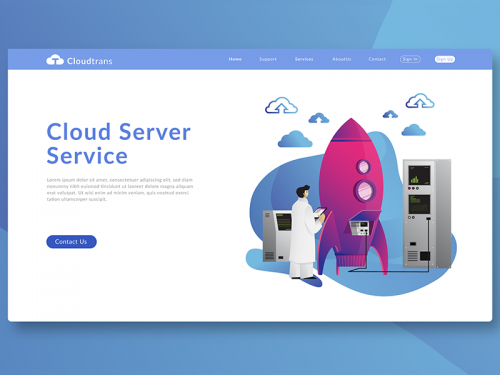 Cloud Service - banner & Landing Page Template - cloud-service-banner-landing-page-template