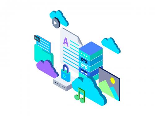 Cloud Storage Isometric Illustration - cloud-storage-isometric-illustration