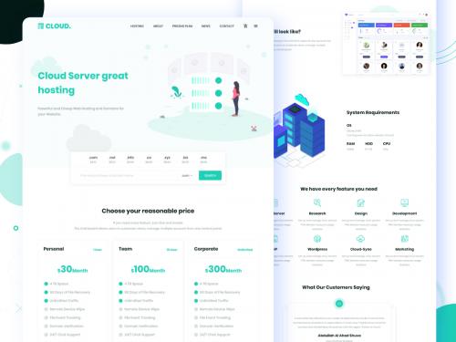 Cloud Storage Website bie (Adobe XD) - cloud-storage-website-freebie-adobe-xd