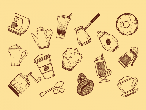 Coffee icons & pattern - coffee-icons-pattern