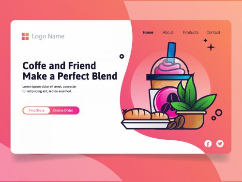 Coffee with Friend Make a Perfect Blend Landing Page Concept - coffee-with-friend-make-a-perfect-blend-landing-page-concept