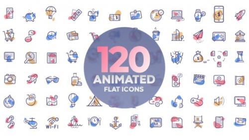 Videohive - 120 animated icons