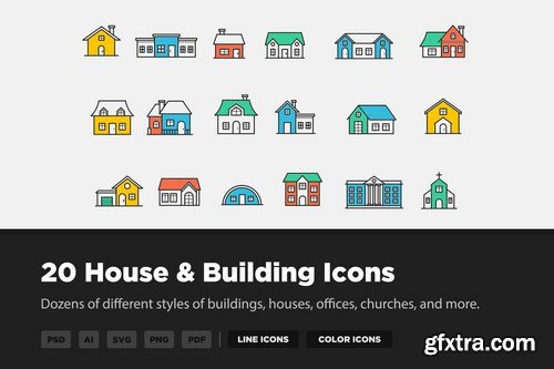 20 House & Building Icons