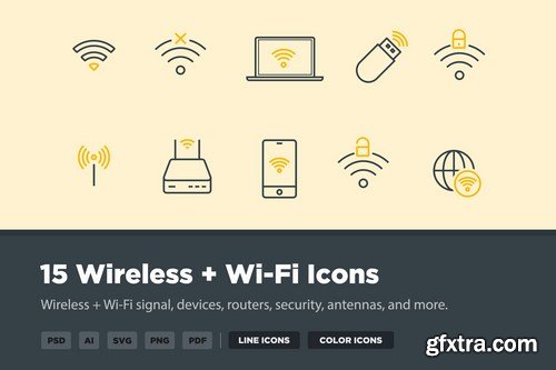 15 Wireless & Wi-Fi Icons