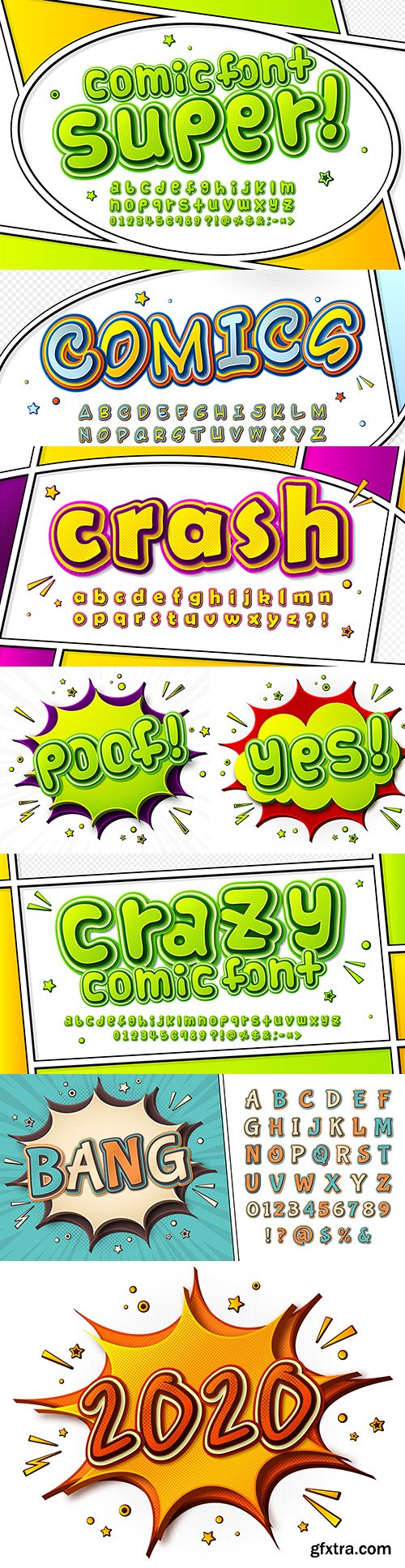 Comic and pop art cartoon 3d font effect style 4