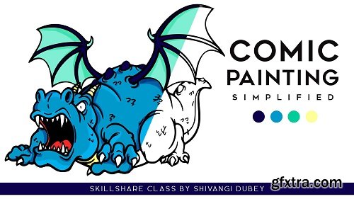 Comic Painting Simplified For Beginners : Painting Dino Set