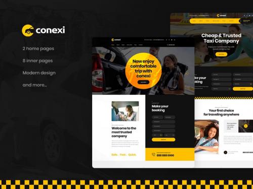 Conexi - Online Taxi Booking Service PSD Template - conexi-online-taxi-booking-service-psd-template