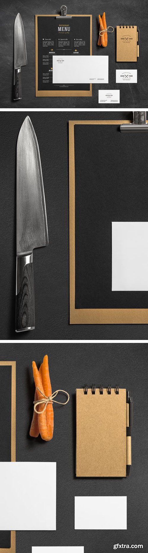 Restaurant Stationery Branding PSD Mockup