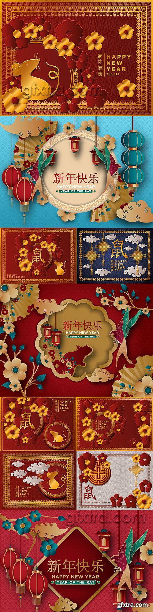 Happy Chinese New Year decorative backgrounds 10