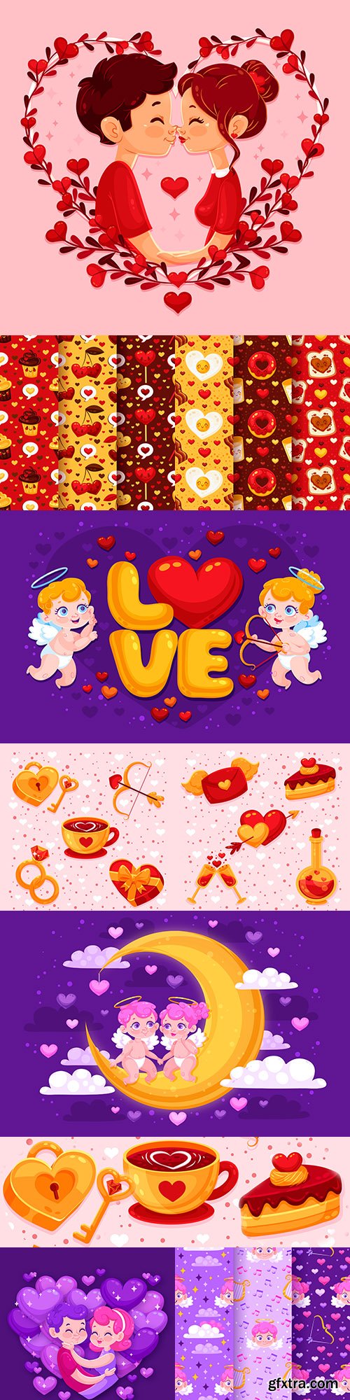 Valentine\'s Day romantic elements decorative illustrations 4